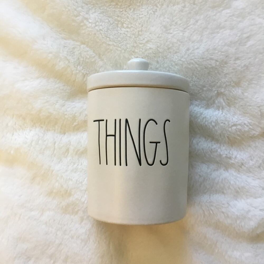 Rae Dunn White "THINGS" Canister